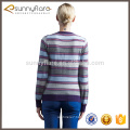 Womens 100 cashmere knitwear sweaters with stripe